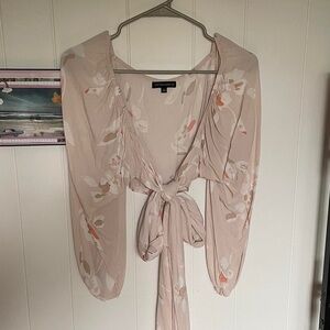 Floral Tie-Front Blouse